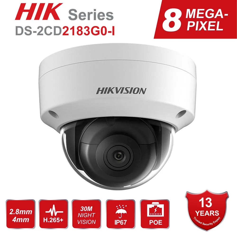Hikvision 8MP IP камера POE наружная DS 2CD2183G0 I купольная безопасности H.265 со слотом для sd