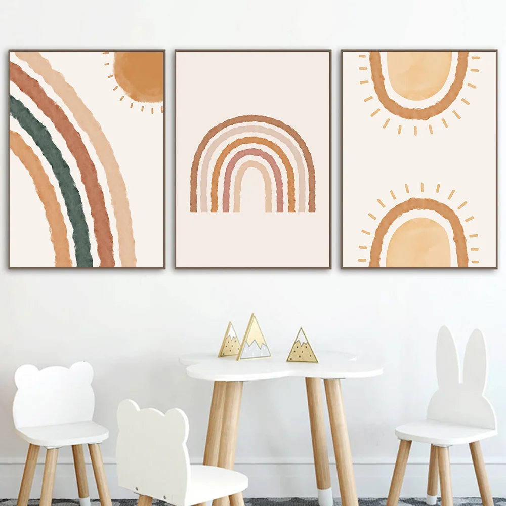 Abstract-Painting-Alpaca-Canvas-Print-Rainbow-Sun-Poster-Kids-Room-Wall-Art-Picture-Nordic-Posters-And (1)