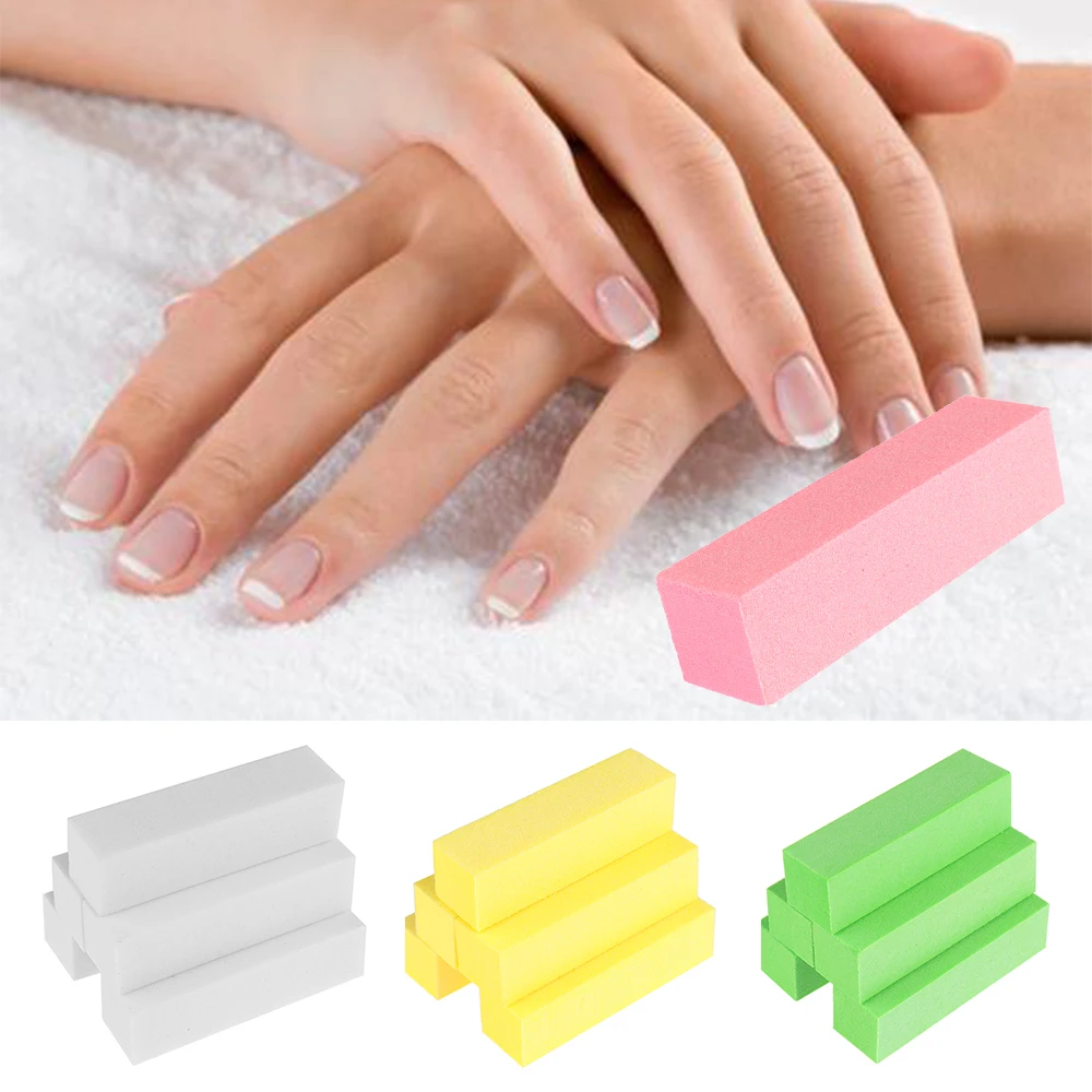 Hot 5/10 PCS Professional Manicure Care Nail Art Tips Buffer Buffing Sand Sanding Files Block Beauty Tools Nail Art Accessories