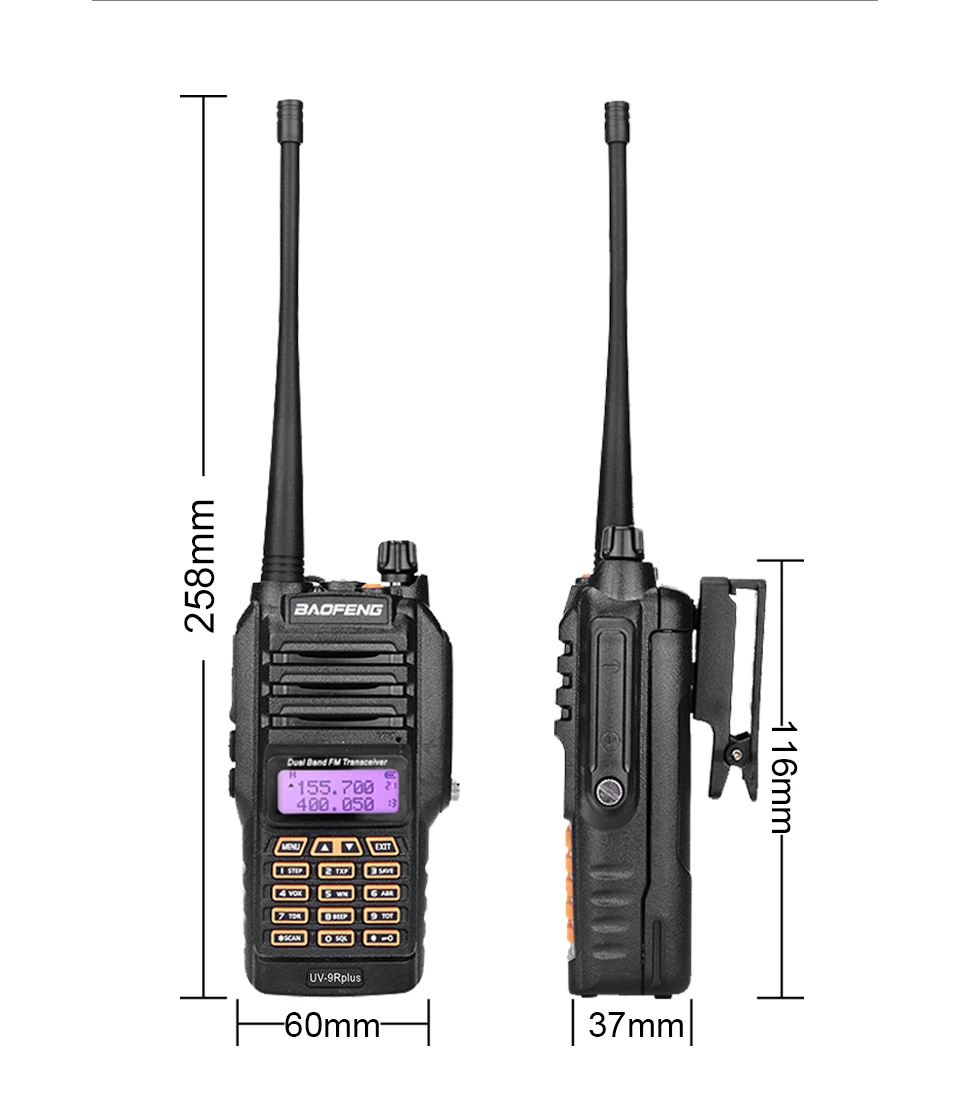 2019 Высокая мощность обновления Baofeng UV-9R плюс влагонепроницаемые Walkie Talkie 10 Вт двухсторонняя радиостанция большой диапазон 10 км 4800 мАч uv9r плюс