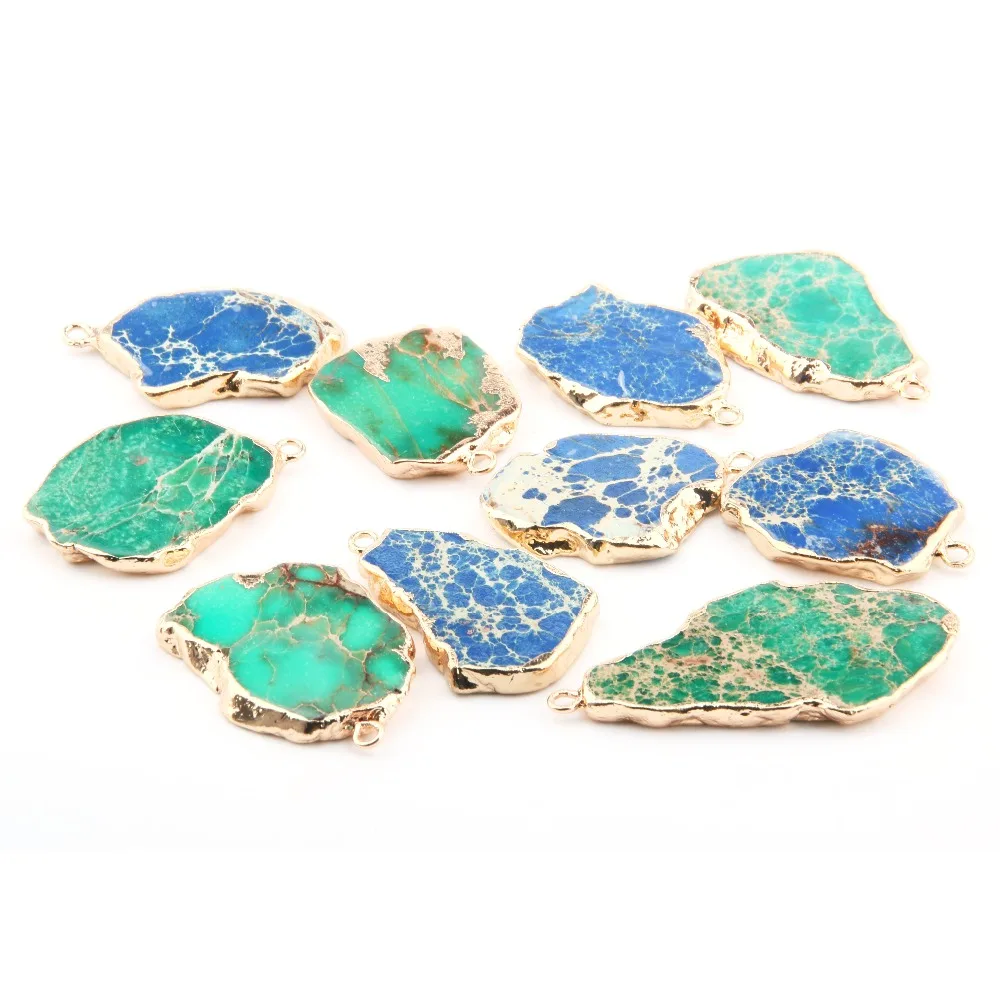 

Natural Stone slice Irregular Stone Pendants mperial Stone Pendants for Jewelry Making DIY Necklaces Accessorie
