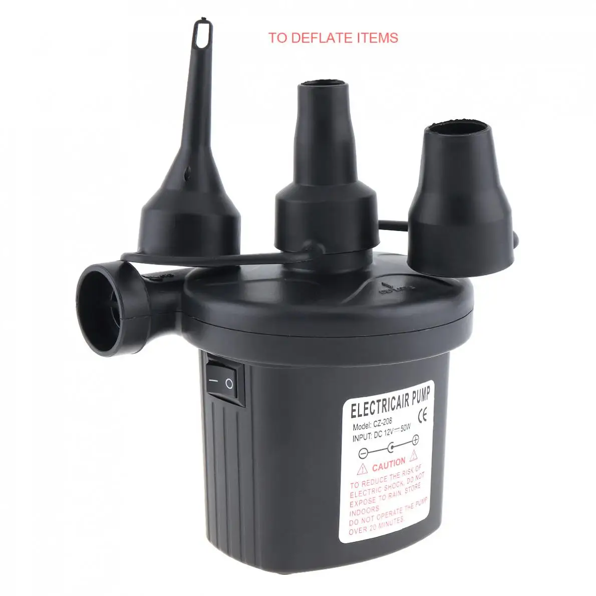 US 110V DC 12V Портативный сменный воздушный насос двойного назначения Электрический Всасывающий/надувной насос с 3 насадками для автомобиля/дома