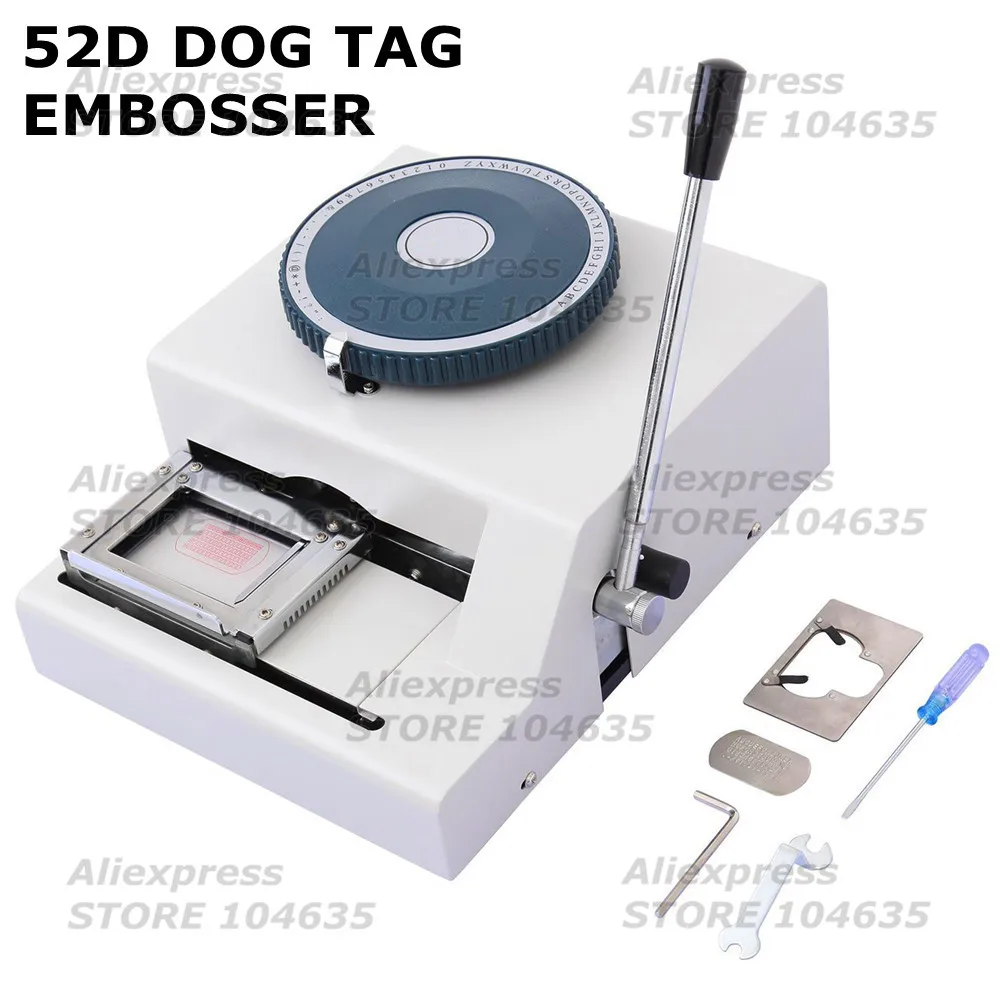 52 Code Characters Dog Tag Machine Manual Stainless Steel PET Embossing  Machine Metal Embosser Machine 52