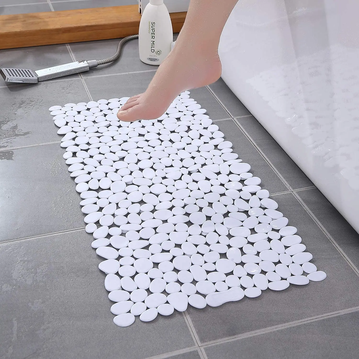  YLDZSU Alfombrilla de baño antideslizante absorbente para sala  de estar o dormitorio, alfombra absorbente de agua para bañera y ducha  (color: gris claro, tamaño: 19.7 x 31.5 in) : Hogar y Cocina