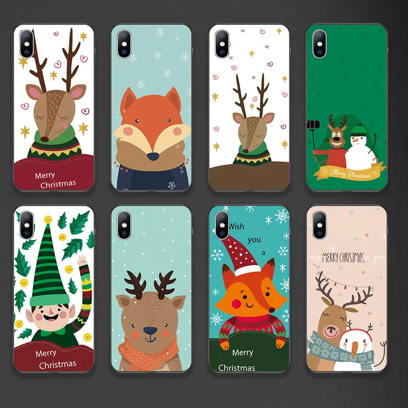 Чехол Lovebay Merry Christmas с рисунком оленя снеговика для телефона iPhone 11 Pro Max X XR Xs Max 6 6s 7 8 Plus Мягкий силиконовый чехол из ТПУ