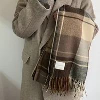 Plaid Long Scarf Winter Warm Cashmere Women Pashmina Foulard Bandana Scarves Female Luxury Hijab Tassel Shawl Wraps 2023 Pareo 5
