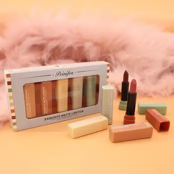 

5-color Matte Lipstick Set Easy To Color Fantasy Carame Silky Moisturizing Velvet Lipstick Kit Hot Selling