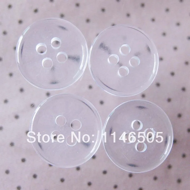 100pcs Resin Button Bulk 15mm 4-Hole Button Transparent Shirts Round craft Supplies Sewing Scrapbooking Accessories 3