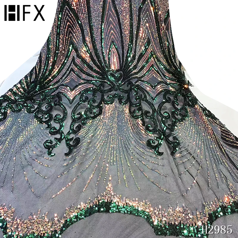 

2020 Latest Nigerian Sequins Laces Fabrics High Quality Tulle African Laces Fabric blue French Net Lace Materia Wedding Dress