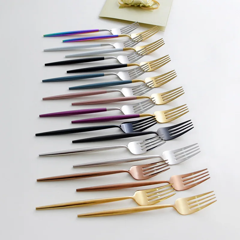 304 Stainless Steel Fruit Fork Dessert Fork Set Household Hotel Cake Fork Portugal Creative Cute
