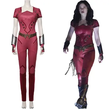 

Donna Troy Cosplay Costume Jumpsuit Superwoman Uniform Outfit Adult Women Red Suit Halloween Carnival Party Bodysuit