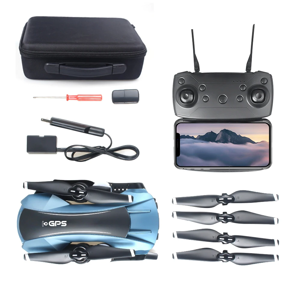 65G gps Радиоуправляемый Дрон с камерой 2K 5G Wifi FPV складной Радиоуправляемый квадрокоптер следуем за мной высота удержания Дрон - Цвет: Красный