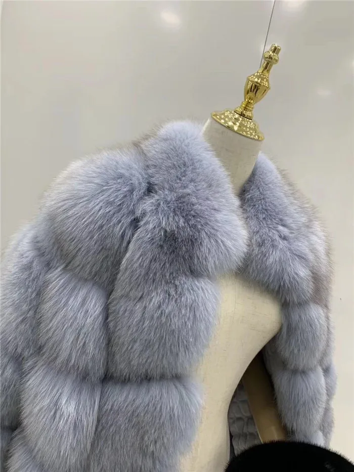 Invierno Mujer, женские пальто из натурального Лисьего меха, Роскошные пальто из натуральной лисьего меха, зимняя теплая верхняя одежда