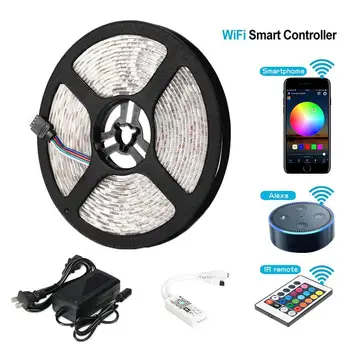 

16.4ft WiFi RGB 300-LED Flexible Remote Phone Control Decorative Strip Light