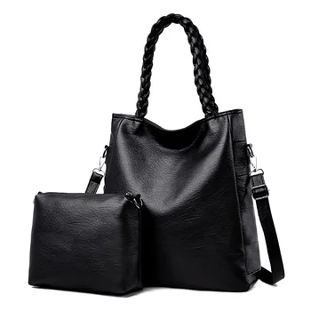 

women's bags made of pu leather Shoulder Bags 2 Sets Purses and Handbags Large Capacity Tote Bag Crossbody Bags for Women