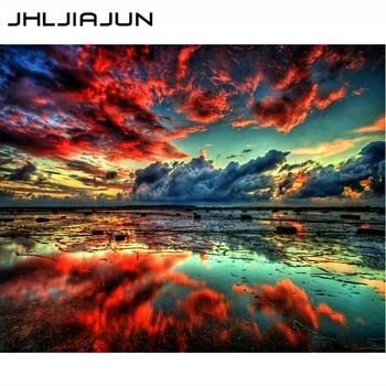 

DIY Painting By Numbers fire cloud poster hand-painted art painting living room aisle home decoration canvas printing frameless