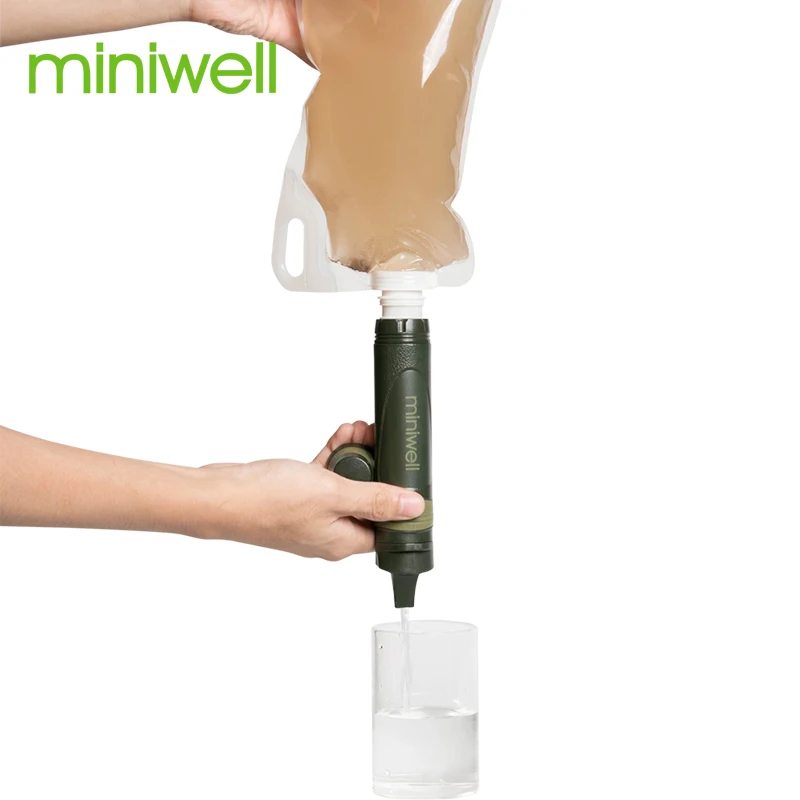 Портативный фильтр для воды miniwell с прозрачными сумками воды|filter bottle|bottle carabinerfilter