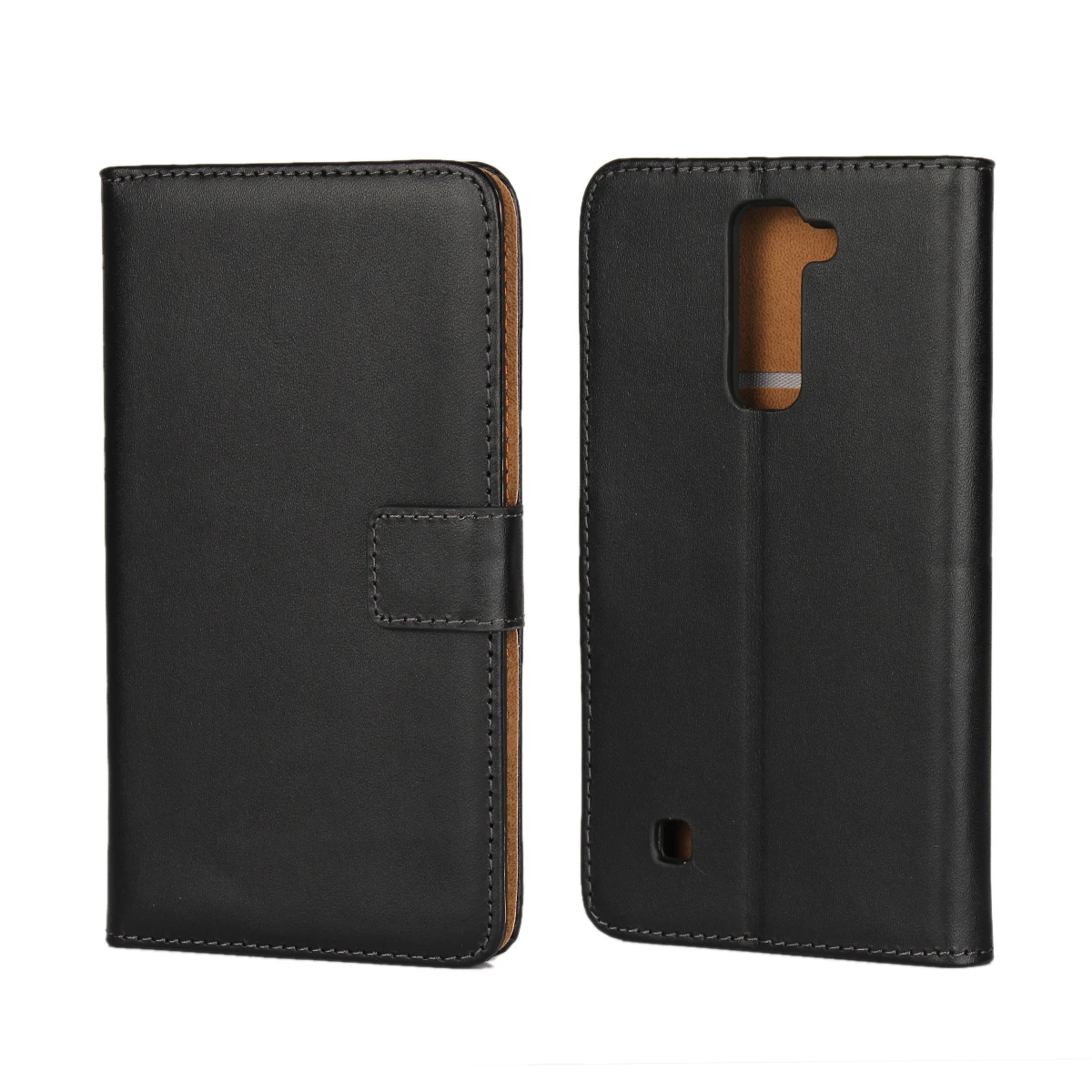 Премиум кожаный флип-чехол Роскошный чехол-портмоне для LG Stylus 2 5," держатель для карт чехол для телефона GG - Цвет: Черный