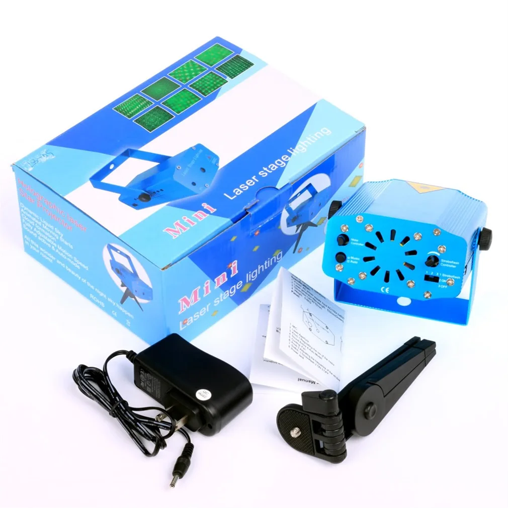 

Professional Bright Red & Green lasers swirl through various star patterns Stage Lights US Plug LB-05