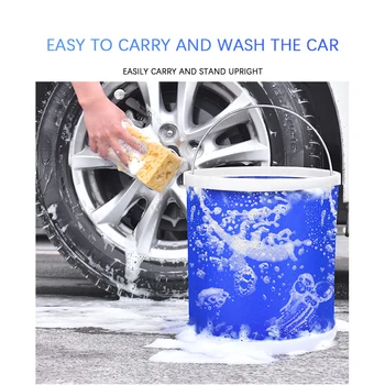 

11/13L Waterproof Folding Bucket Is Convenient Environmentally Wear Resistant Bucket Car Portable Water Container Storage Bag