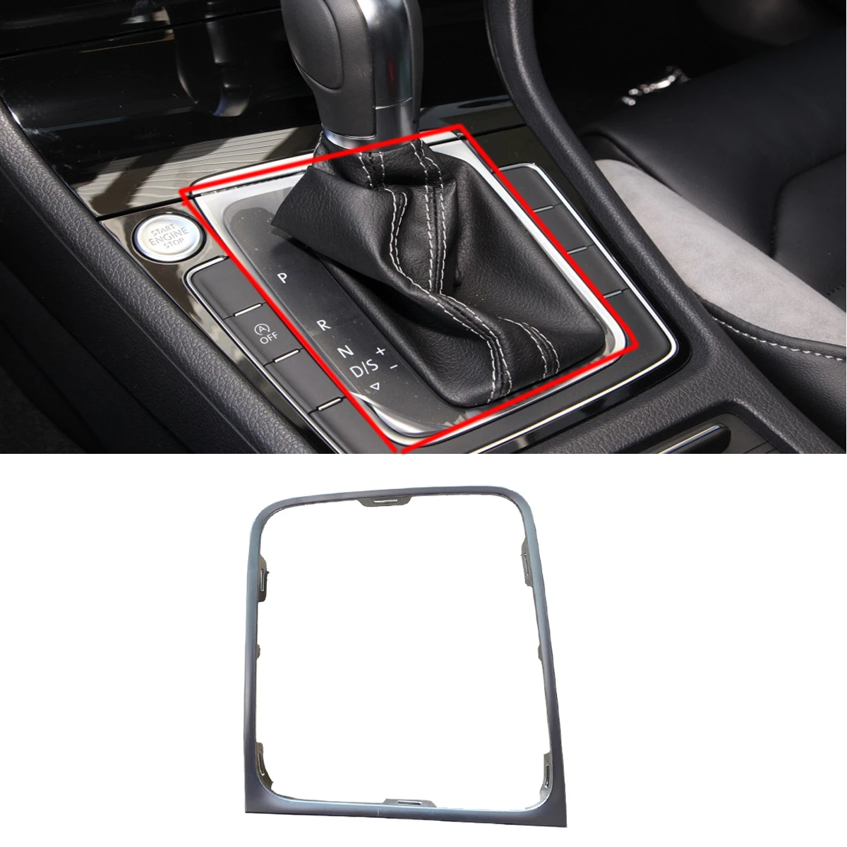 New Dsg Auto/manual Gear Shift Boot Panel Chrome Frame Car Trim For