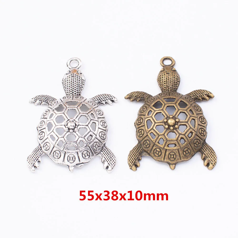 2 шт./лот двухцветный металлический сплав черепаха талисманы Ocean Tortoise Кулон