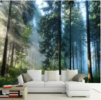 

Custom 3D Sunshine Forest Nature Landscape Photo Mural Wallpaper Living Room Bedroom Backdrop Wall Design Mural Papel De Parede