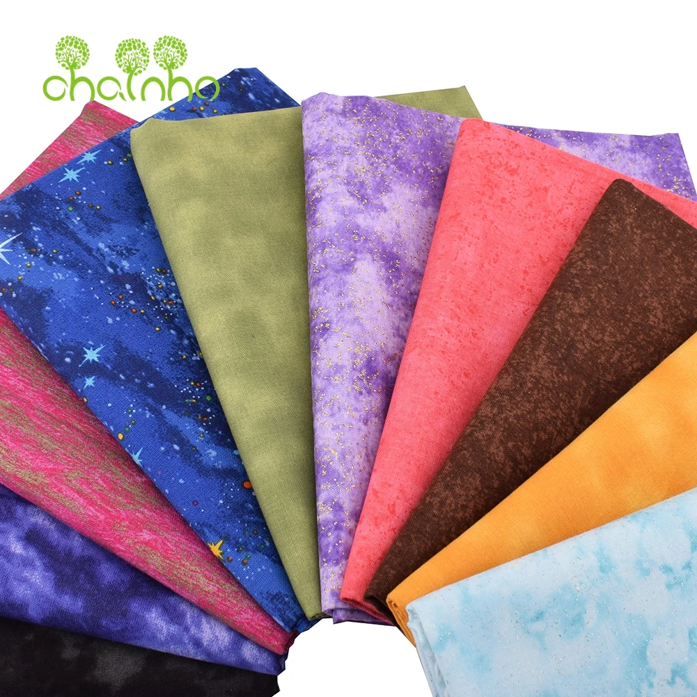 10 Pcs/Lot,Plain Cotton Fabric,Halo Dyed Colour Series,Patchwork Cloth Of Handmade DIY Quilting&Sewing Crafts,Bag Material