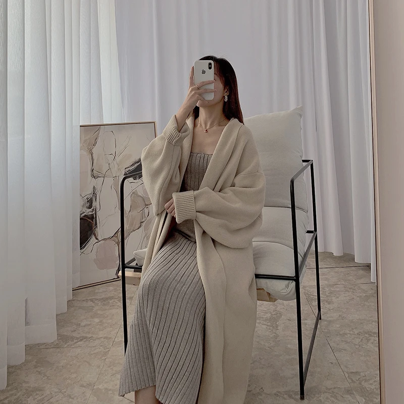 2020 Plus Size Long Women Faux Wool Sweater Autumn