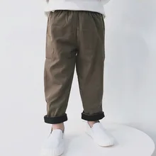 Детская одежда; Новинка года; стильный гофрированный костюм для мальчиков; брюки в Корейском стиле; Детские повседневные брюки