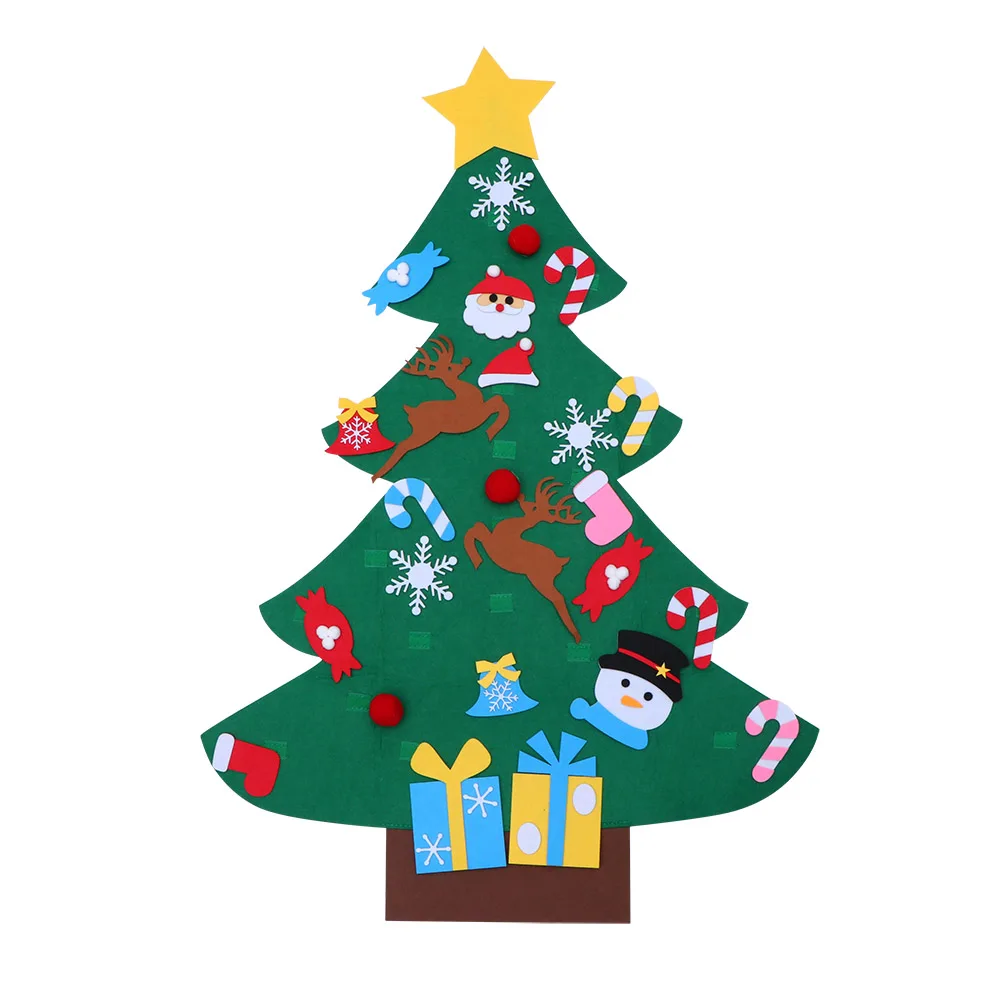 

Kids DIY Felt Christmas Tree Christmas Decoration for Home Navidad 2021 New Year Gifts Christmas Ornaments Santa Claus Xmas Tree