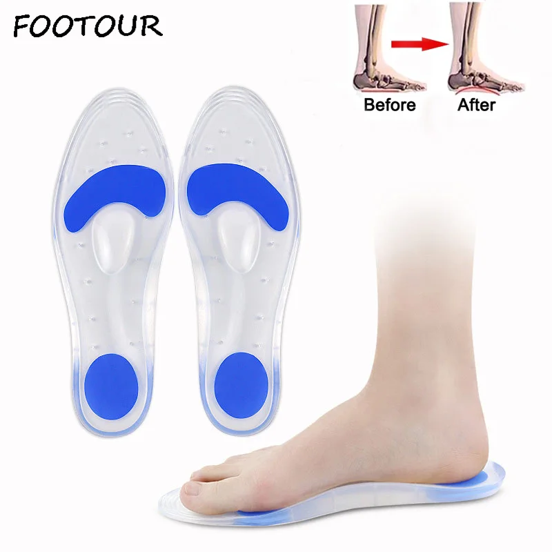 FOOTOUR Medical Silicone Gel Insoles Orthopedic Insoles for Flat Feet Arch Support Shoes Pad Heel Pain Plantar Fasciitis Pad