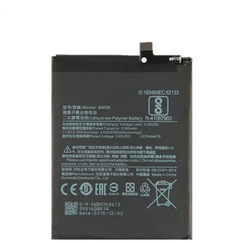 BM3K Сменный аккумулятор для телефона Встроенный аккумулятор 3100 мАч для Xiaomi mi X3 M1810E5A M1810E5C+ Бесплатные инструменты