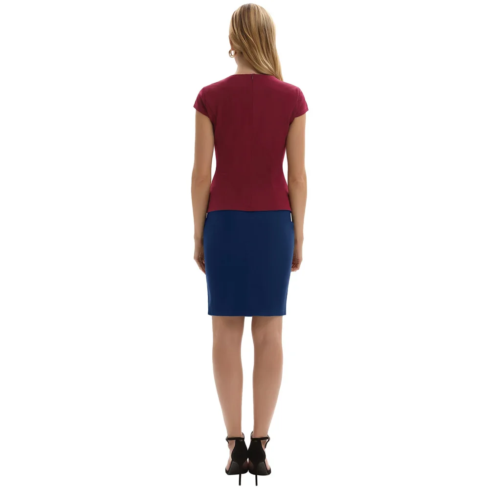 Юбка на молнии Повседневная Формальная Ruched Bodycon Удобная винтажная однотонная Передняя облегающее бедра Женская