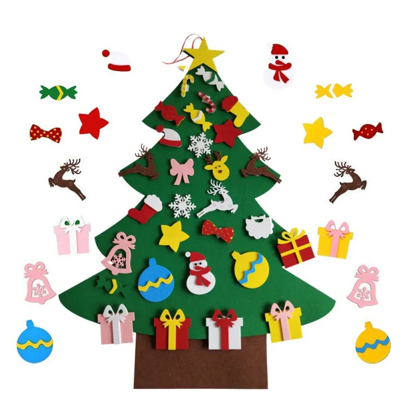 DIY Войлок Рождественская елка подарки на год Детские Игрушки съемный Войлок Рождество ручной работы украшения для детей и взрослых ручной работы