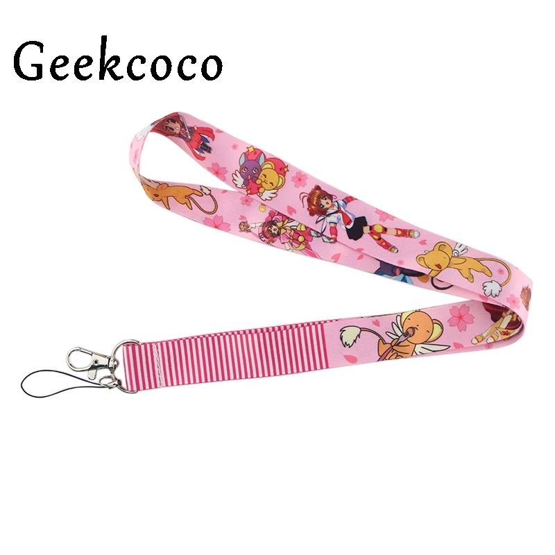 

Card Captor anime lanyard keychains Accessory For Mobile Phone USB ID Badge Holder Keys Straps Tags Neck lanyard for girls J0543