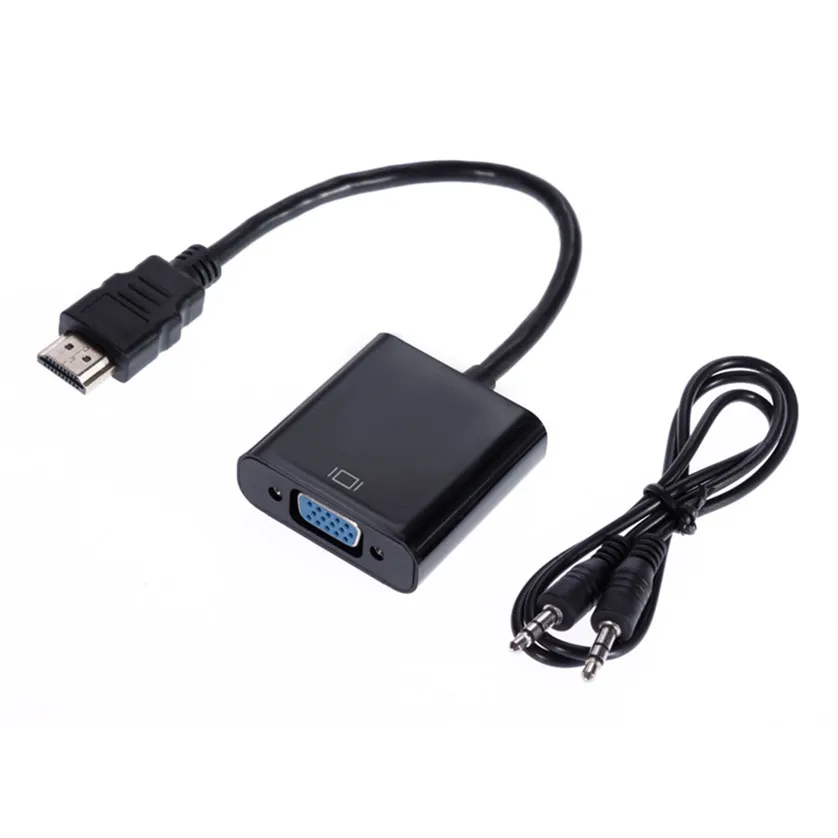 500pcs HDMI to VGA Adapter Converter HDMI Cable Support Full HD 1080P HDTV Male to VGA Female For PC Laptop 500pcs/lot