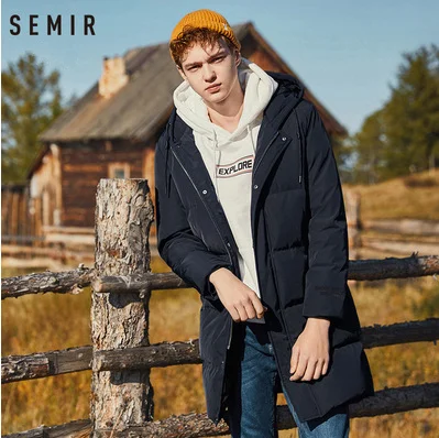 SEMIR, новинка, зимний мужской пуховик, 2XL, удлиненный пуховик на утином пуху, уплотненный, теплый, ветрозащитный, мужская верхняя одежда - Цвет: 01