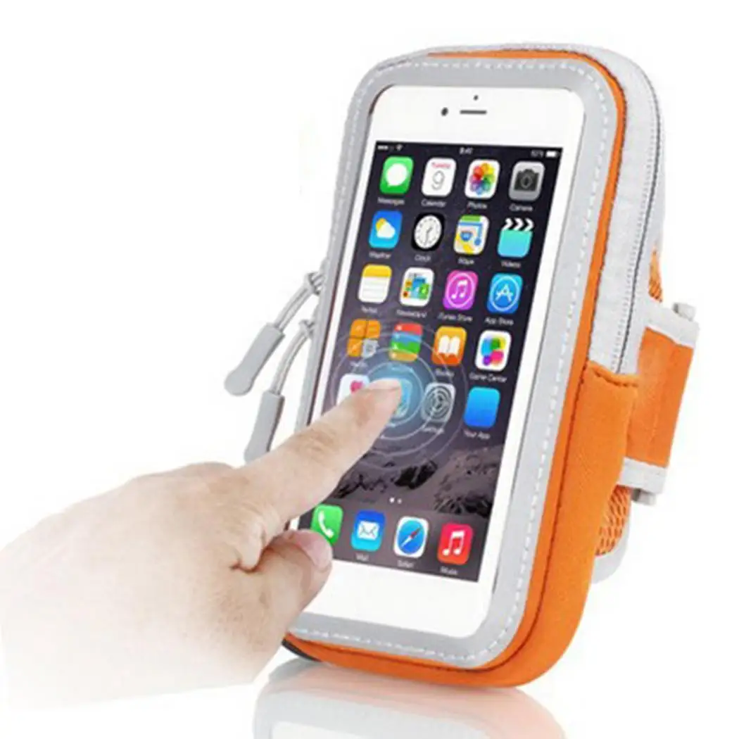 orange 5.5inch Открытый Бег Фитнес скалолазание молния рука фитнес, бег, сумка модный карман x 1 пэчворк - Цвет: orange 5.5inch