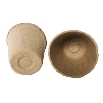 

50/100pcs Round Biodegradable Paper Pulp Peat Pot 8x8cm Plant Nursery Cup Garden H99F