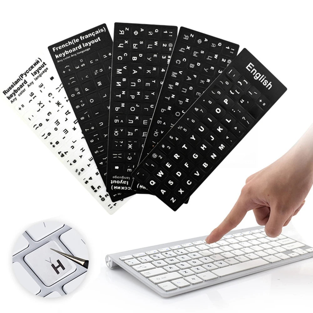 

Non-Slip Wear-Resistant Laptop Keyboard Stickers Alphabet Layout Russian Letter Accessories For Spanish/English/Arabic/Deutsch