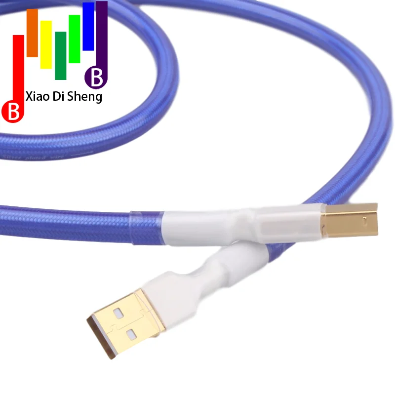 Высококачественная ЦАП-карта A-B USB-кабель кристаллическая медь Посеребренная