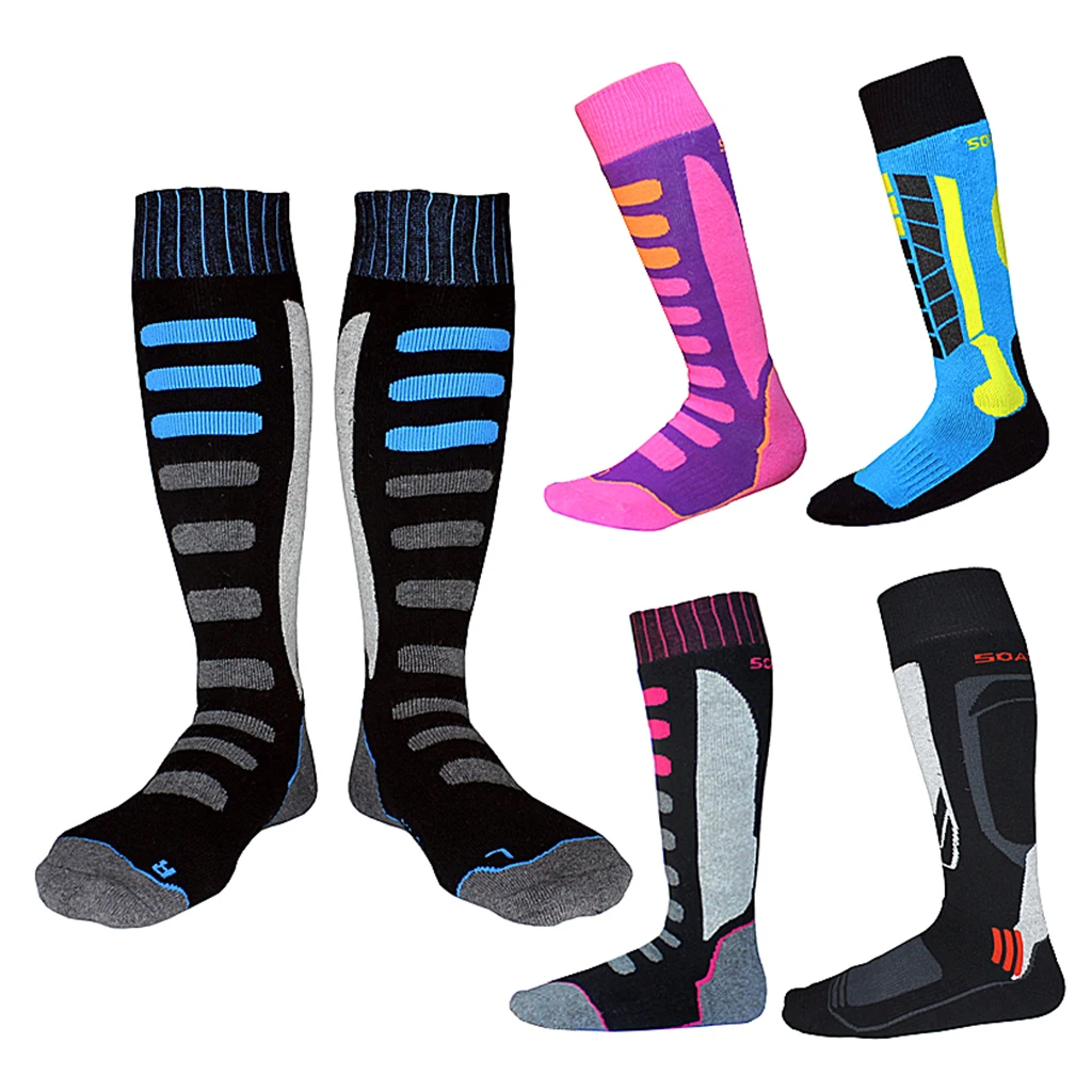 1 Pair Outdoor Thermal High Performance Ski Snowboard Hiking Walking Long Ski Socks Winter Thermal Socks