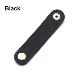 Premium Leather Cable Organizer & Desktop Storage Solution (Black)