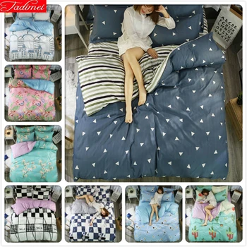 

AB Side Duvet Cover 3/4 pcs Bedding Set Adult Kids Child Bed Linens Single Twin Full Double Queen King Size Quilt Comforter Case