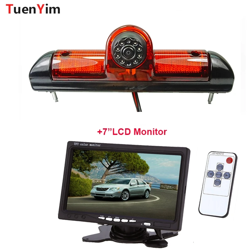 Тормозной светильник заднего вида Камера для Fiat поздно peugeot боксер Citroen джемпер 2006- с 7 дюймов ЖК-дисплей монитор 2In1 набор для парковки - Название цвета: Camera and monitor