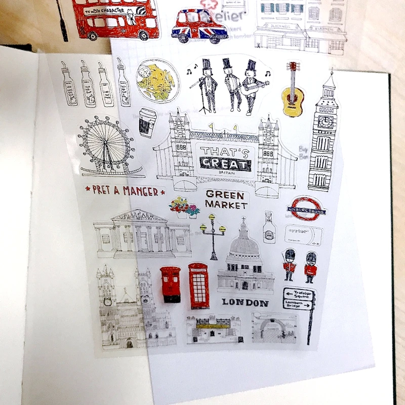 Sonia Days In London Cut Die Stickers Scrapbooking DIY Decorative Bridge Church Building Bus Post Box Patterns Hobby Crafts