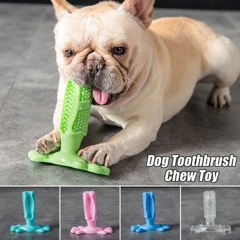 

Pet Dog Toothbrush Chew Toy Doggy Brush Stick Soft Rubber Cleaning Dot Massage Toothpaste for Small dogs Pets Toothbrushes