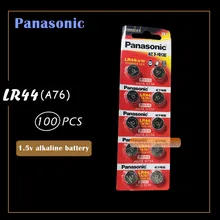 100 шт/10 упаковок PANASONIC LR44 A76 AG13 0% Hg SR1154 357 LR 44 1,5 V батареи для калькулятора 0% Hg
