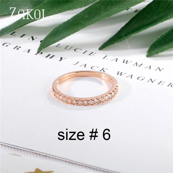 Rose Size 6 ZAKOL Топ и браслет для Для женщин Captivate ползунок блестящими камнями розового золота Цвет ювелирные изделия Pulseira Feminia FSBP2021 - Окраска металла: Rose Size 6